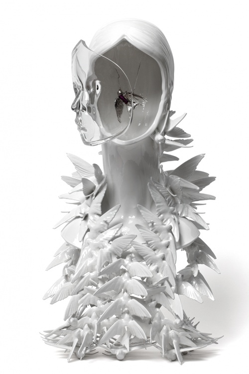 More than just a display for his jewellery, Jordan Askill’s The Swallow Bird Bust is art and design in itself